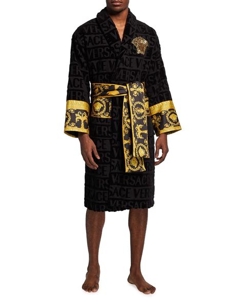 black versace robe mens|versace robe with hood.